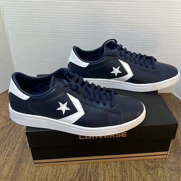 NIB Converse Breakpoint OX Obsidian White Leather Navy Blue Low Top Sneakers 6.5 - Picture 3 of 15